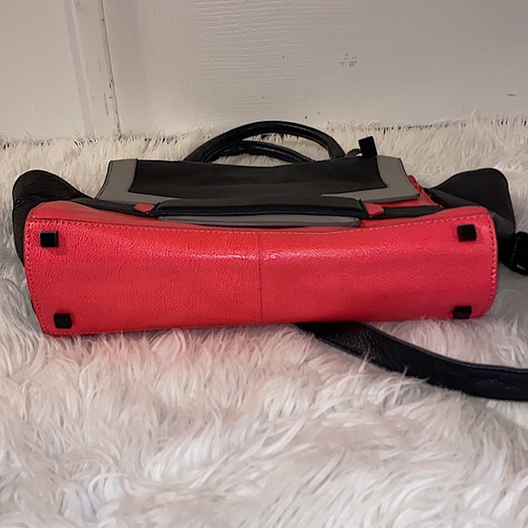 Vince Camuto Leather Colorblock Satchel - Picture 7 of 8